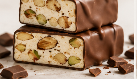 Chocolate-covered nougat bar